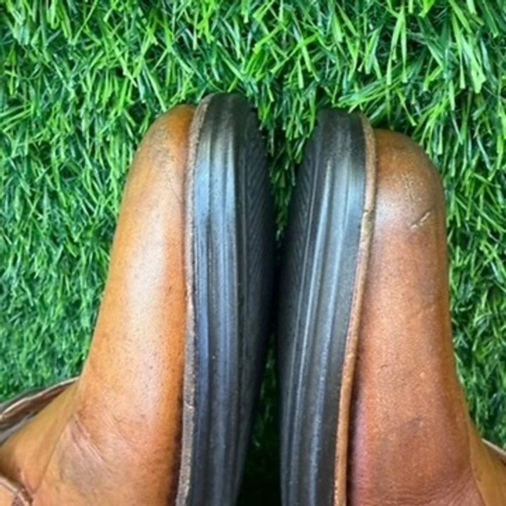 Vintage Arnold Palmer Marty Men 12M Brown Leather Apron Toe Derby Shoes Brazil